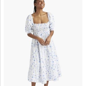 Hill House Botanical Blue Floral Nesli Dress S